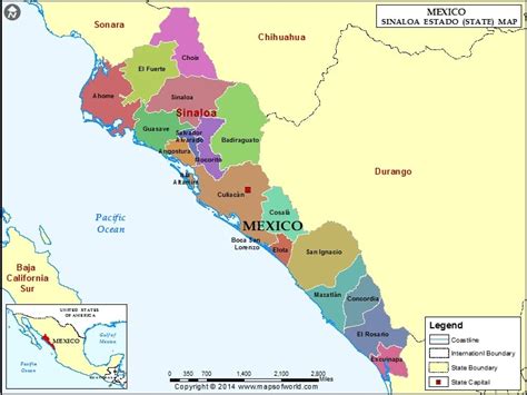 map of mexican state of sinaloa
